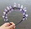 Natural Crystal Electroplating Frosted Crystal Witch Halloween Moon Crown Headband KTY