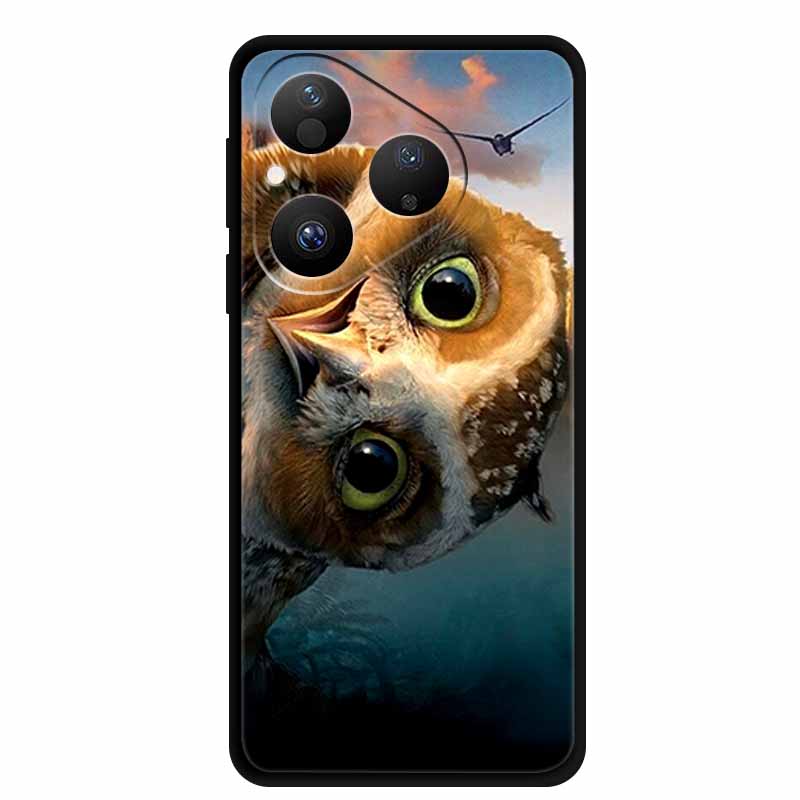 Colorful Case For Huawei Pura 80 Case Cartoon Animal Silicone Black Soft Cover for Huawei Pura 80 Case Protective Bumper Pura80
