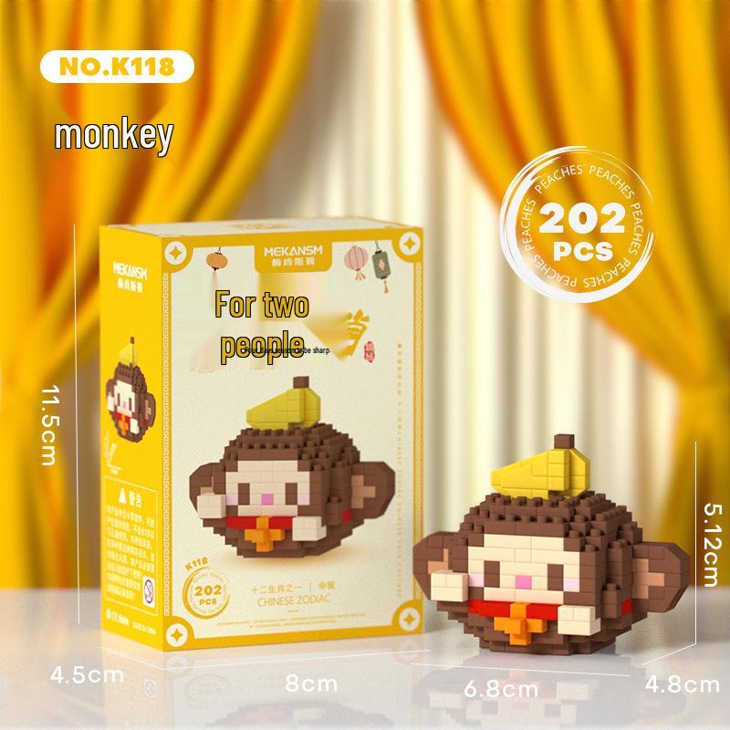 Mekensm Chinese Zodiac Lego-Compatible Micro Diamond Building Ornaments for Kids