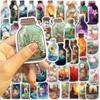 50ks Cartoon World in Bottle Stickers Různé roztomilé skleněné láhve Graffiti obtisky Dekorativní vinylové umělecké samolepky Vodotěsné