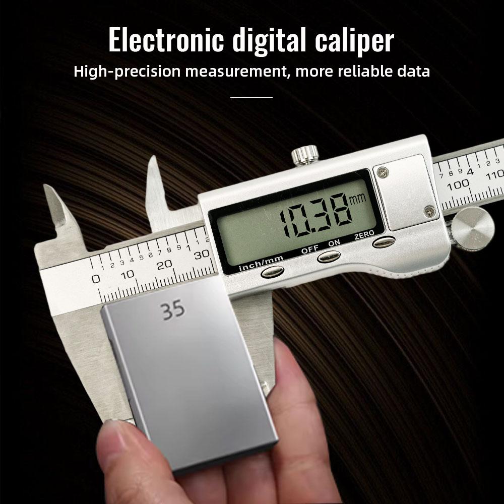 Stainless steel electronic digital vernier caliper 6-inch 150mm metal micrometer measurement (excluding battery)