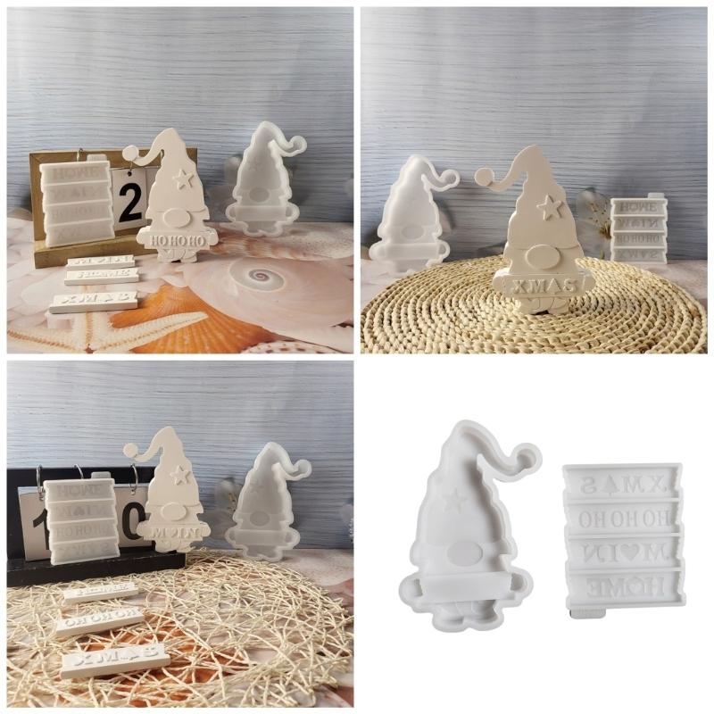 Flexible Silicone Mold Santa Claus Figurine Decoration Making Mould Temperature Resistant Mould for Christmas Ornament
