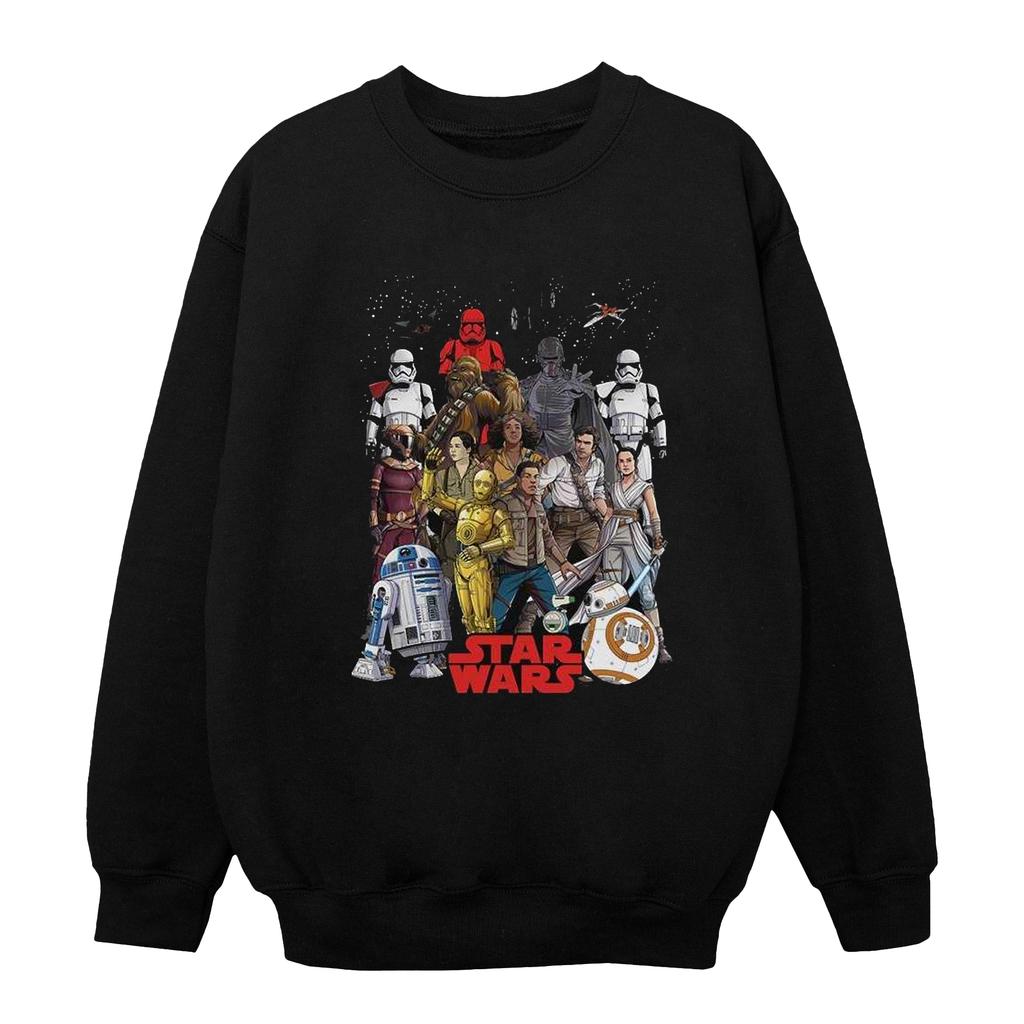Star Wars Boys The Rise Of Skywalker Character Collage Sweatshirt