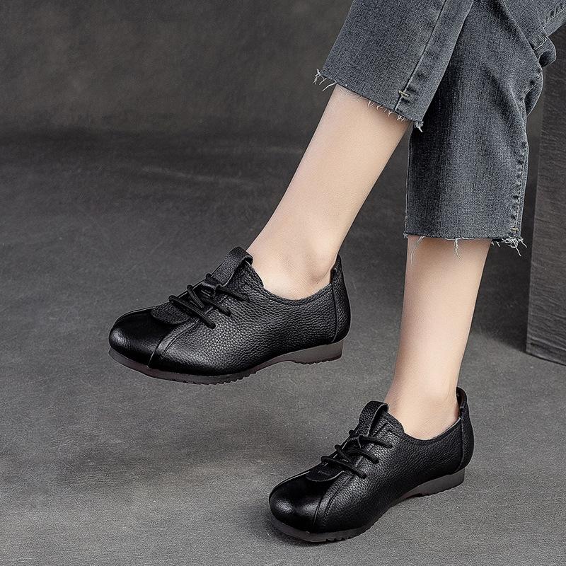 Fashion GKTINOO 2025 Fashion Women Shoes Genuine Leather Loafers Women Casual Shoes Mother Soft Comfortable Shoes Women Flats Non-slip