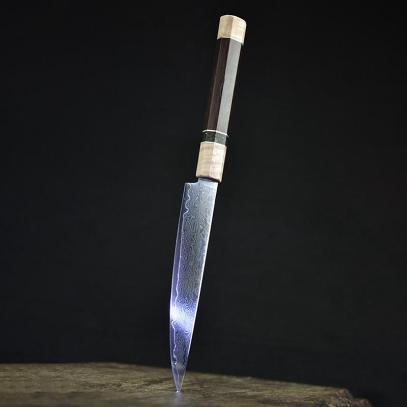 5.5 Inch Utility Knife 67 Layers Damascus Steel VG10 Blade Sharp Chefs Cleaver Paring Steak Barbecue Kitchen Knives Maple Handle