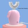 360 Degrees U Shaped Children Electric Toothbrush Cartoon for Kids Smart Automatic Sonic Toothbrush USB Charging Blue Light IPX7