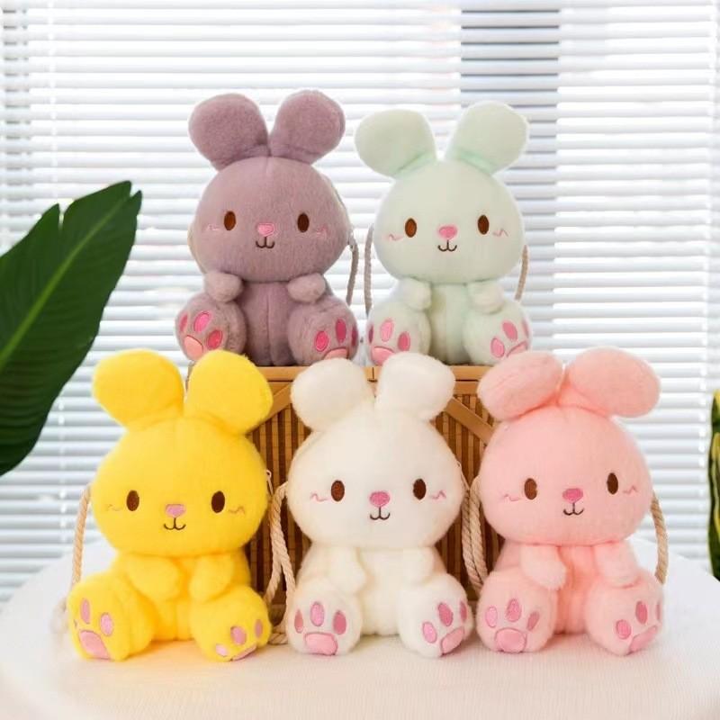 Cute Cartoon Children Plush Rabbit Bag Girls Go Out Travel Doll Bag Crossbody