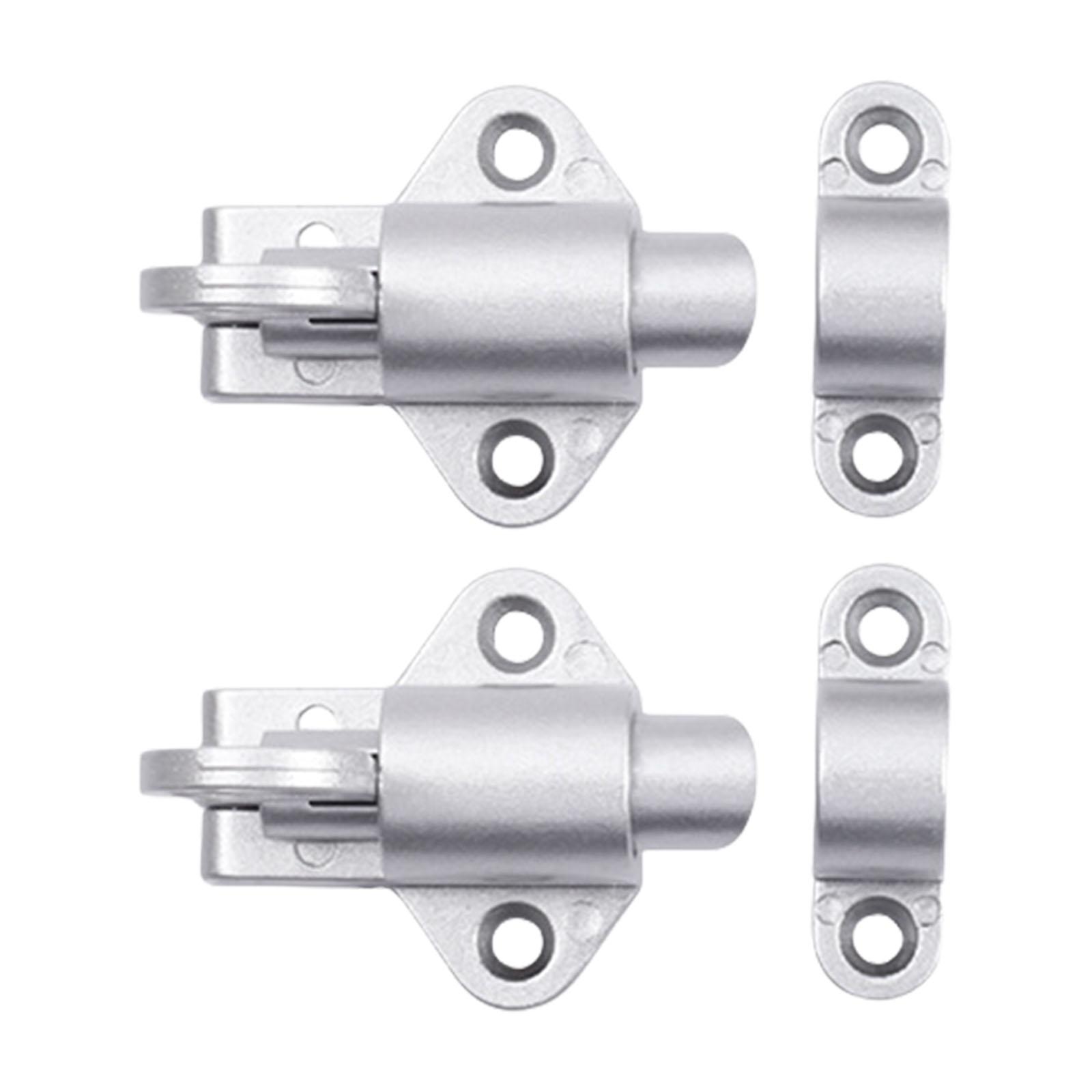 

2Pcs Aluminum Alloy Door Latches Door Window Security Pull Rings Spring Bounce Door Bolt Latches Lock Easy to Install серебряный