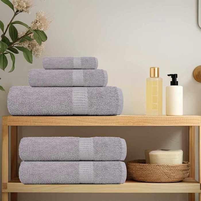 VidaXL Serviettes de bain 4 pcs gris 100x150 cm 360 g/m² 100% coton, serviette, ensemble de serviettes de bain, serviette 136837