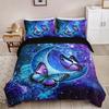 3-Piece Butterfly Flower Duvet Cover Set - Soft, Comfortable, Fashionable Digital Print Bedding with Classic Design - Ideal for