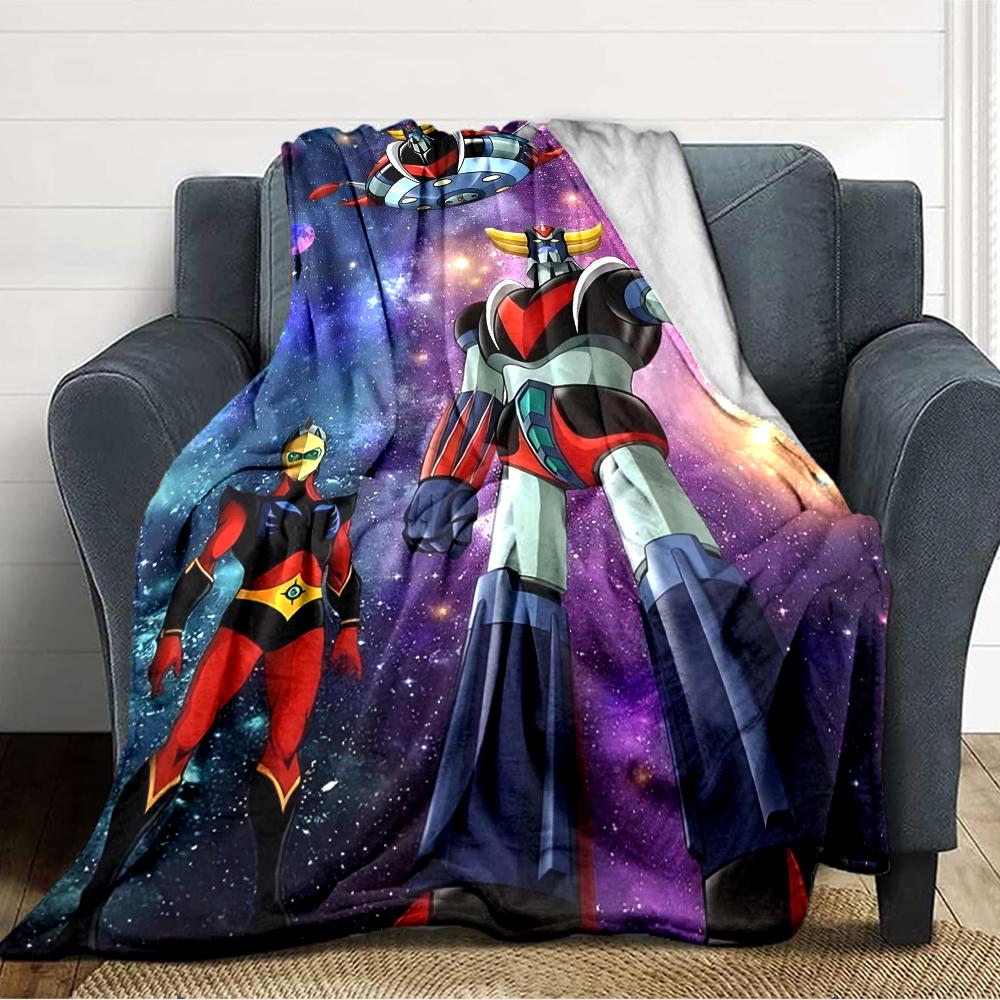 1pc UFO Robot Grendizer8 Blanket, Gift, for Men and Women, Soft Blanket, Good for Sofa Bed Couch Travel, Lightweight Flannel Blanket