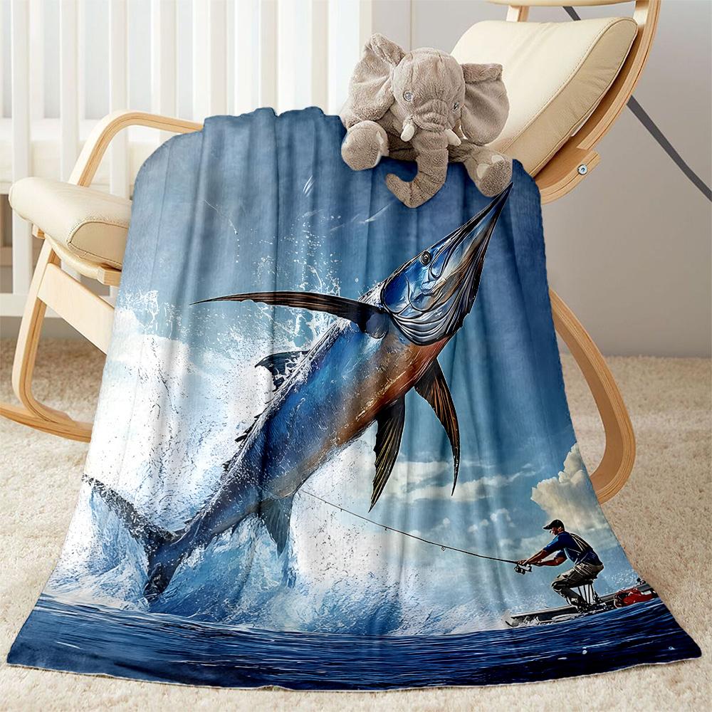 Ocean Animal Flannel Blanket - Soft and Comfortable, Suitable for Sofas, Beds, Offices, Travel, All Seasons, and A Great Gift for The Holidays.