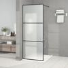 VidaXL Shower Wall Screen Partition Shower Cabin Bathroom Interior Splash Resistance Black 80x195 Cm 152110
