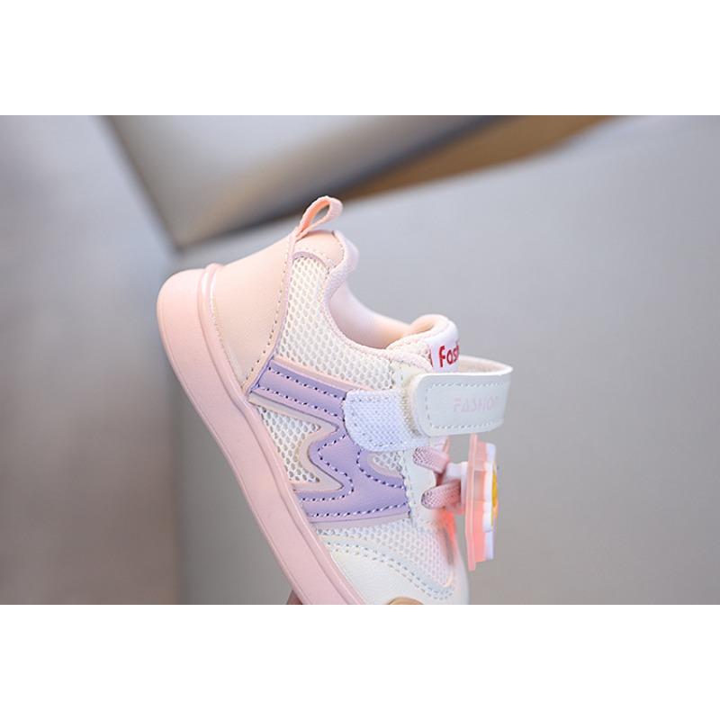 Baby toddler shoes soft sole spring and autumn boys and girls baby shoes breathable non-slip mesh cartoon little white shoes sports shoes