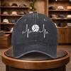 A MenS Volleyball Heart Rate Baseball Cap Stylish And Adjustable for Outdoor Use Featuring an Urban Design This Lightweight