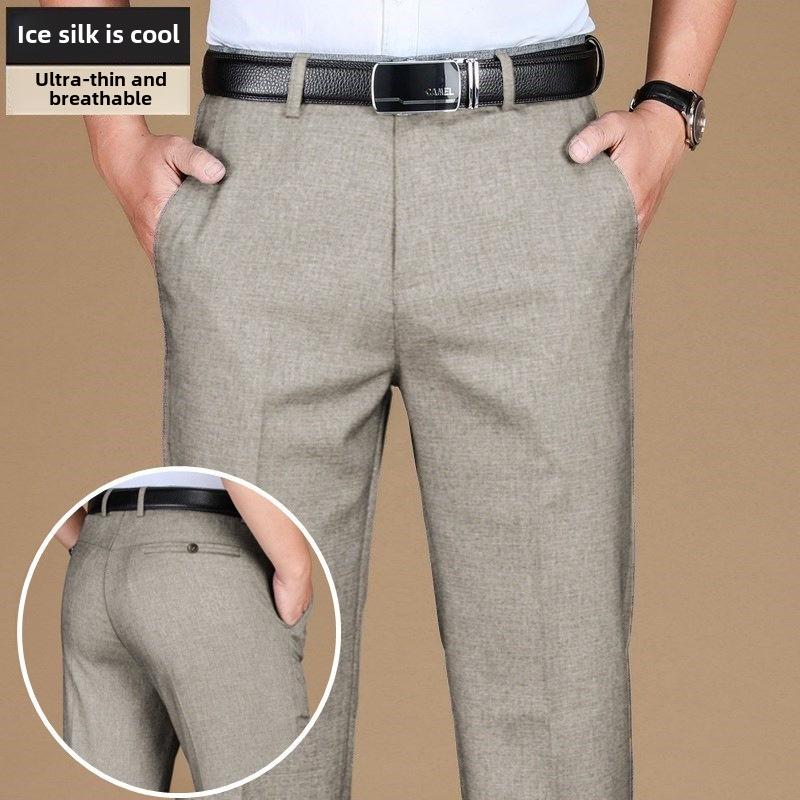 

Легкие мужские брюки большого размера для людей среднего и пожилого возраста 33 бежевый