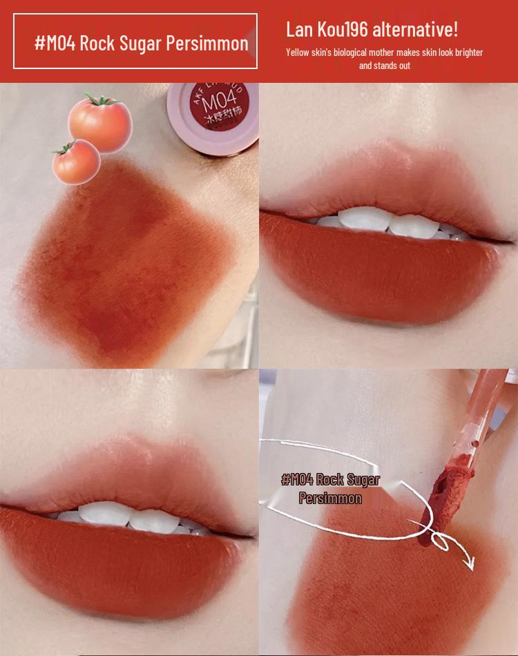 

AKF Lip Mud: Women s Matte Velvet Whitening Non-Stick Lipstick & Gloss, M07 Niche Color.