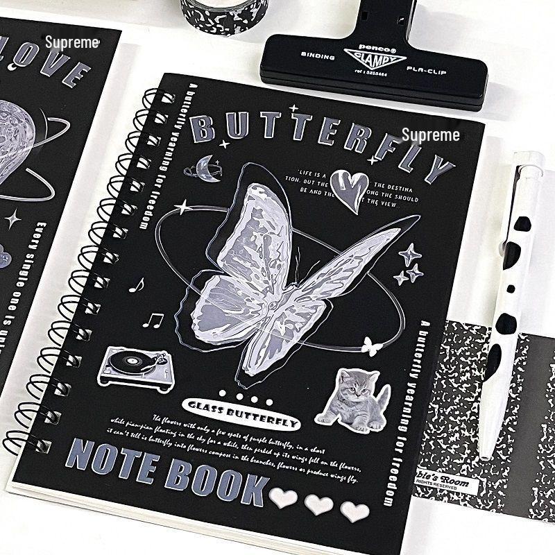 

Минималистичный черно-белый блокнот А5 с текстурой кристального стекла, в линейку