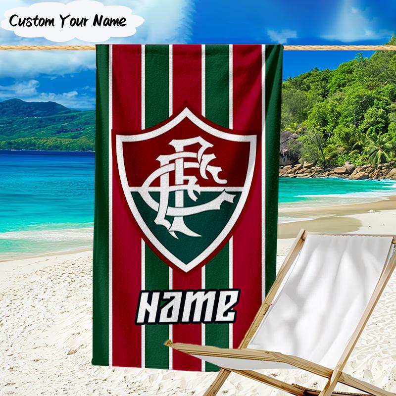 1PC Custom Name Beach Towel Love Fluminense Beach Towel, Suitable for Camping, Travel, Beach Accessories, Super Absorbent, Family Gift