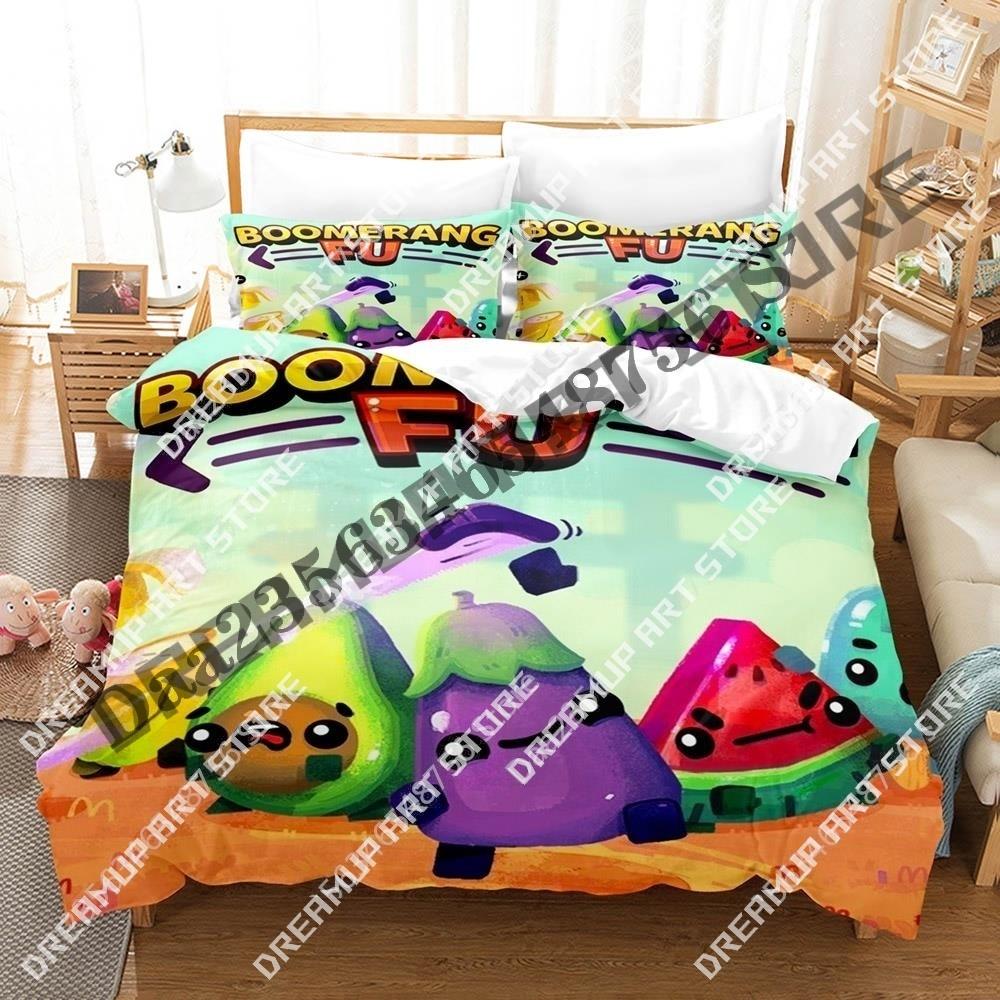 3D Print Kawaii Game Boomerang Fu Bedding Set Single Twin Full Queen King Size Bed Set Aldult Kid Bedroom Duvetcover Sets Anime