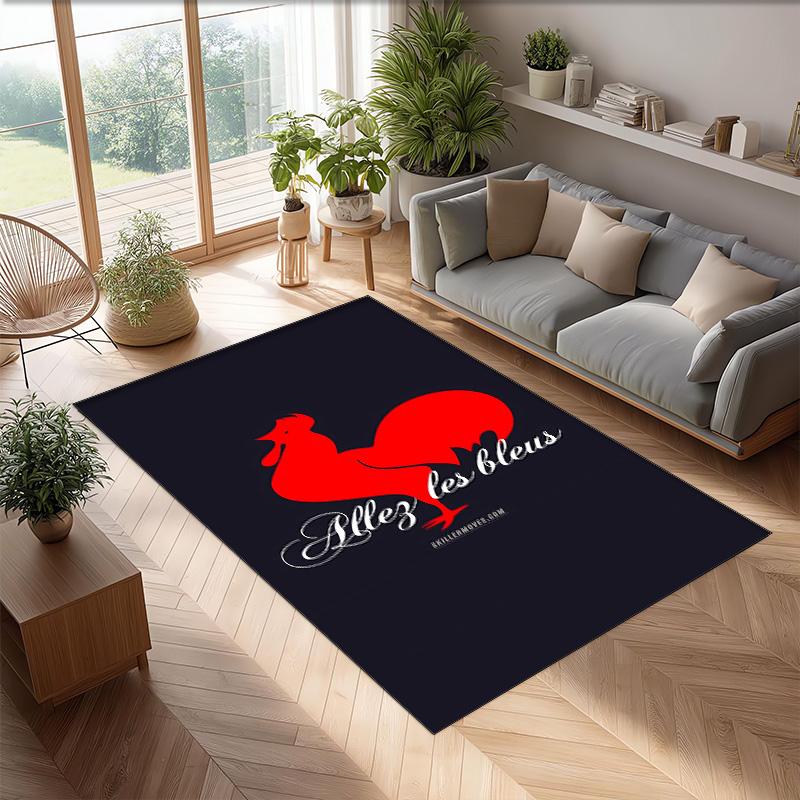 France national football team Printed Flannel Area Rug Non Slip Soft Polyester Floor Carpet Indoor Decor Mat for Bedroom Living Room Sofa