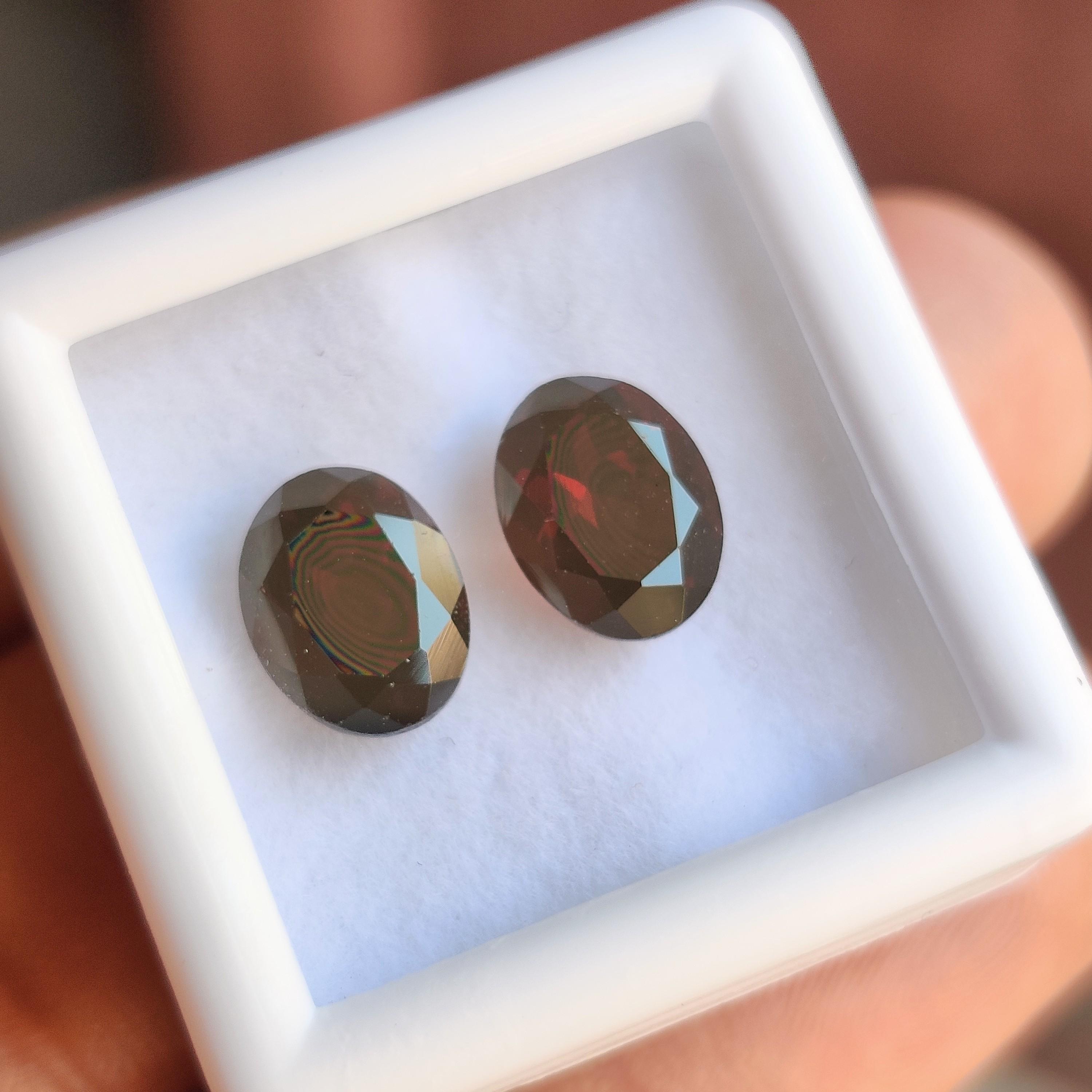 2 Pieces Set Natural Red Garnet Gemstone, 9x7 MM Oval Cut Gemstone. 2 Pcs Oval Garnet