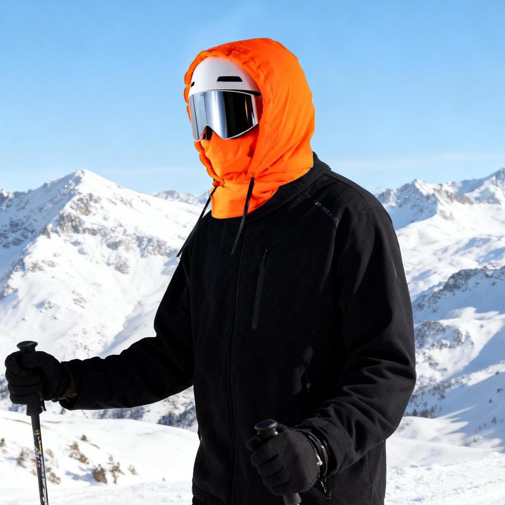 Waterproof Fleece Lined Hood Fleece Breathable Warm Headwear With Adjustable Drawstring Motorcycle Face Cover For Cycling Dust