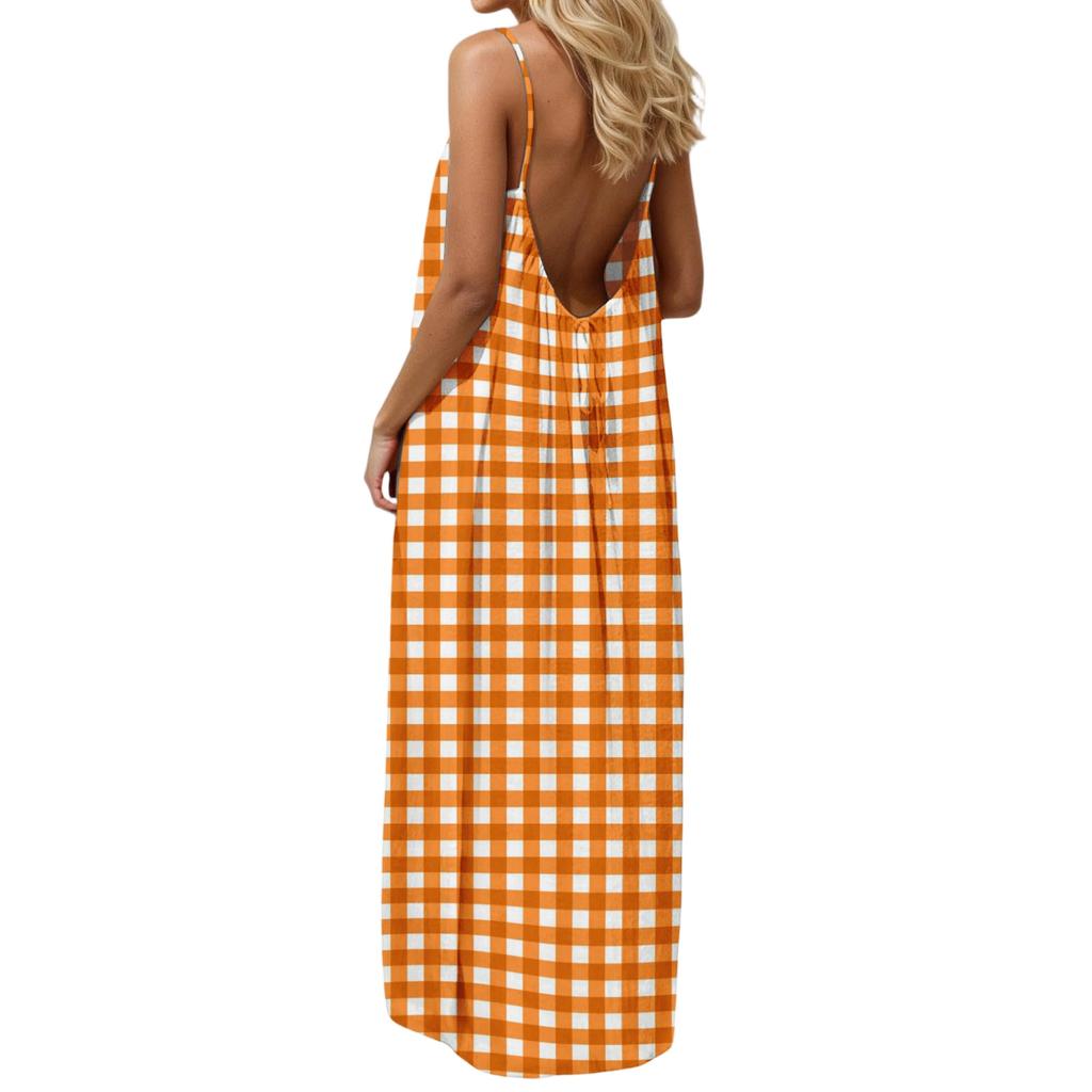 Women's casual fashionable striped checkered printed dress