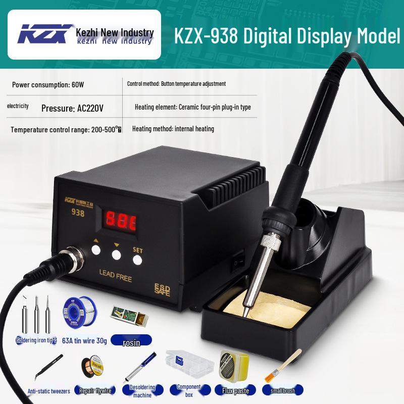 Kezhi 60W Digital Display Soldering Station 936, Internal Heating, Adjustable Temperature for Mobile Phone Repair.