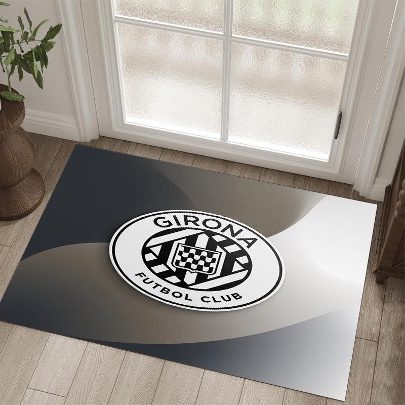 Girona FC Design Crystal Velvet Carpet Cozy Non?Slip Printed Rug For Bedroom Living Room Entrance