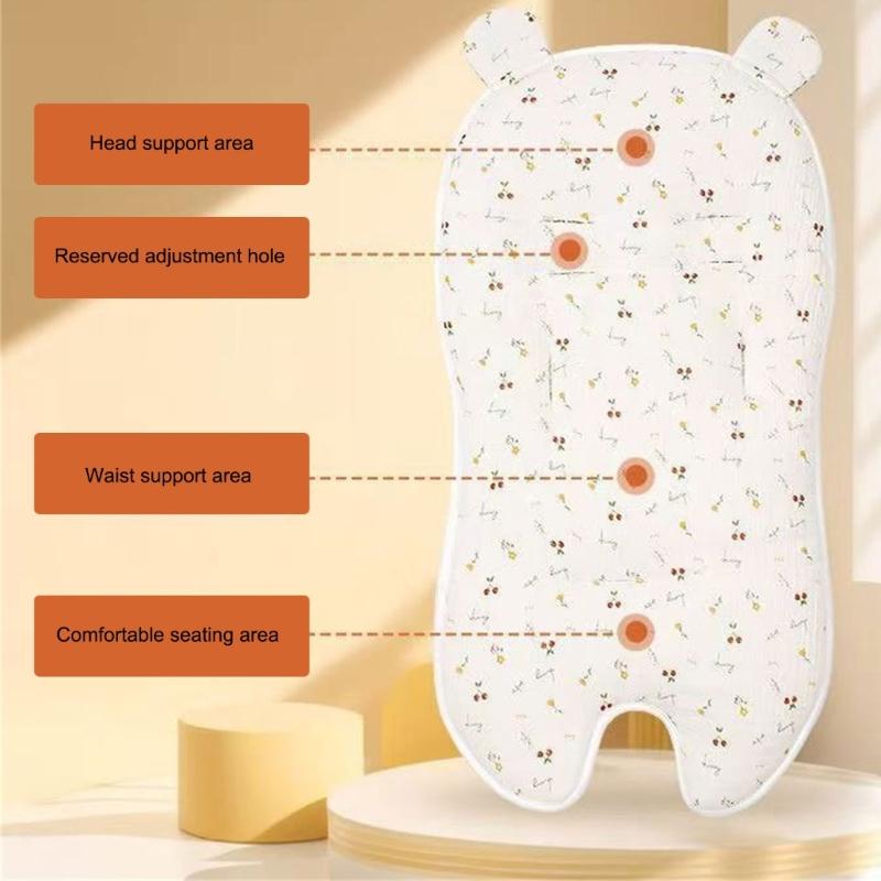 Doublure de siège pour poussette bébé avec motif imprimé Coussin de siège de landau Ensemble de coussinets pour accoudoir de siège-ceinture Accoudoir Coussinet Doublure de poussette