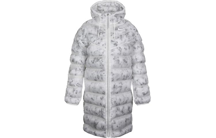 Nike Puffer Jackets Women s Mountain Peak White Hooded Moderate Puffer Shirt Jacket CZ1910-121 XS