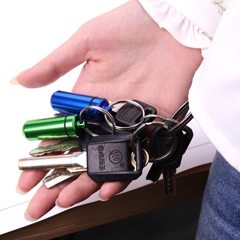 

Ящик для хранения планшета, держатель для крышки бутылки, герметичный высококачественный портативный водонепроницаемый мини-синий алюминиевый брелок