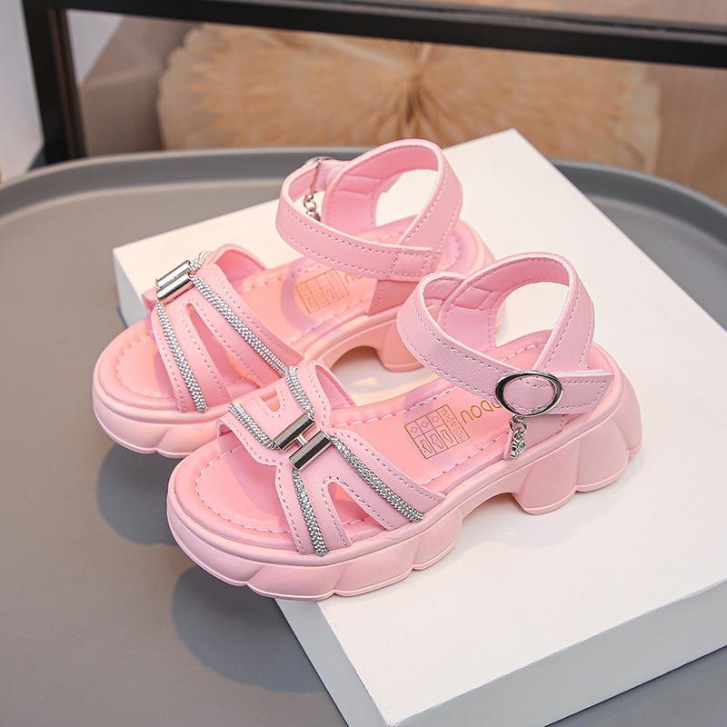 Cool Girl Sandals | Hook & Loop Open-Toe Casual Sport Sandals Fashionable Soft Kids Shoes Elegant Children's Shoes