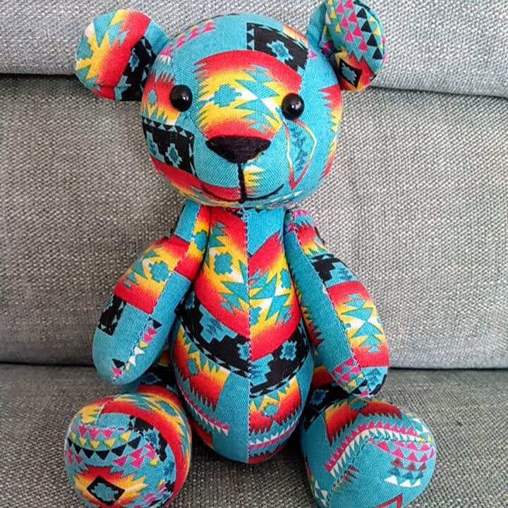 [USED] R4T Coco Bear Coco Doll Chimayo Native Teddy Bear Ortega Pattern