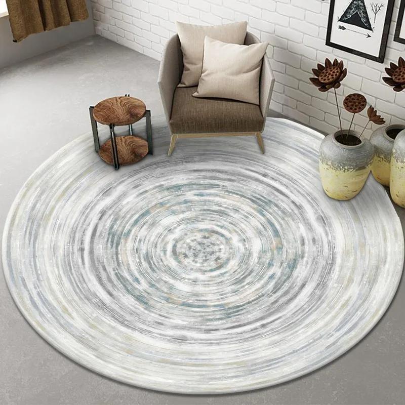 Circular Concentric Circle Carpet Water Ripple Carpet HomeDecoration Living Room BedroomAnti Slip Floor Carpet Neutral ColorTone