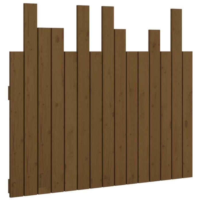 VidaXL Tête de lit murale Marron miel 95,5x3x80 cm Bois massif de pin 824786