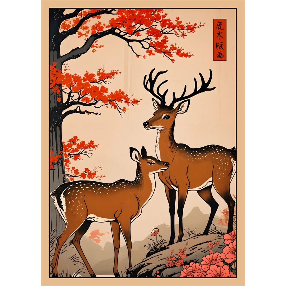 DIY Diamond Painting Traditional Japanese Chinese Animal Mosaic Embroidery Cross Stitch Kit Living Room Home Art Wall Decor