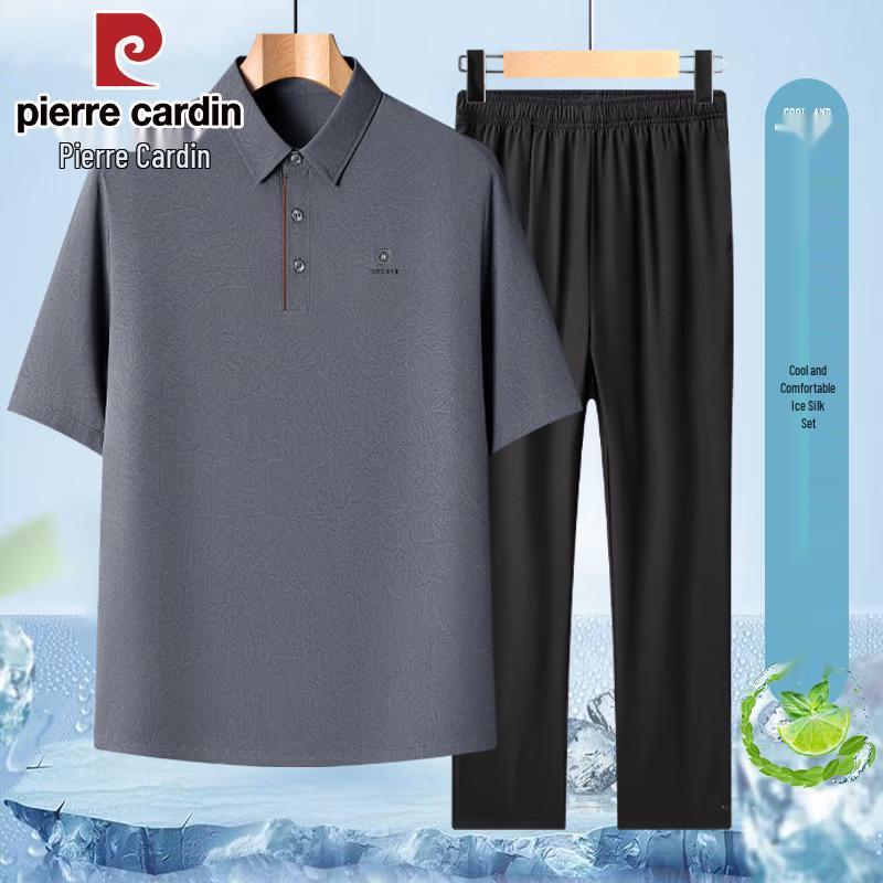 Pierre Cardin Men s Ice Silk Short Sleeve Tang Suit Set 175/41