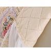 Diamond Grid Quilted Refrigerator Dust Cover Lace Curtain Design Dustproof Beautiful Cover Cloth Easy To Clean Home Decora Sunscreen Protective Cover