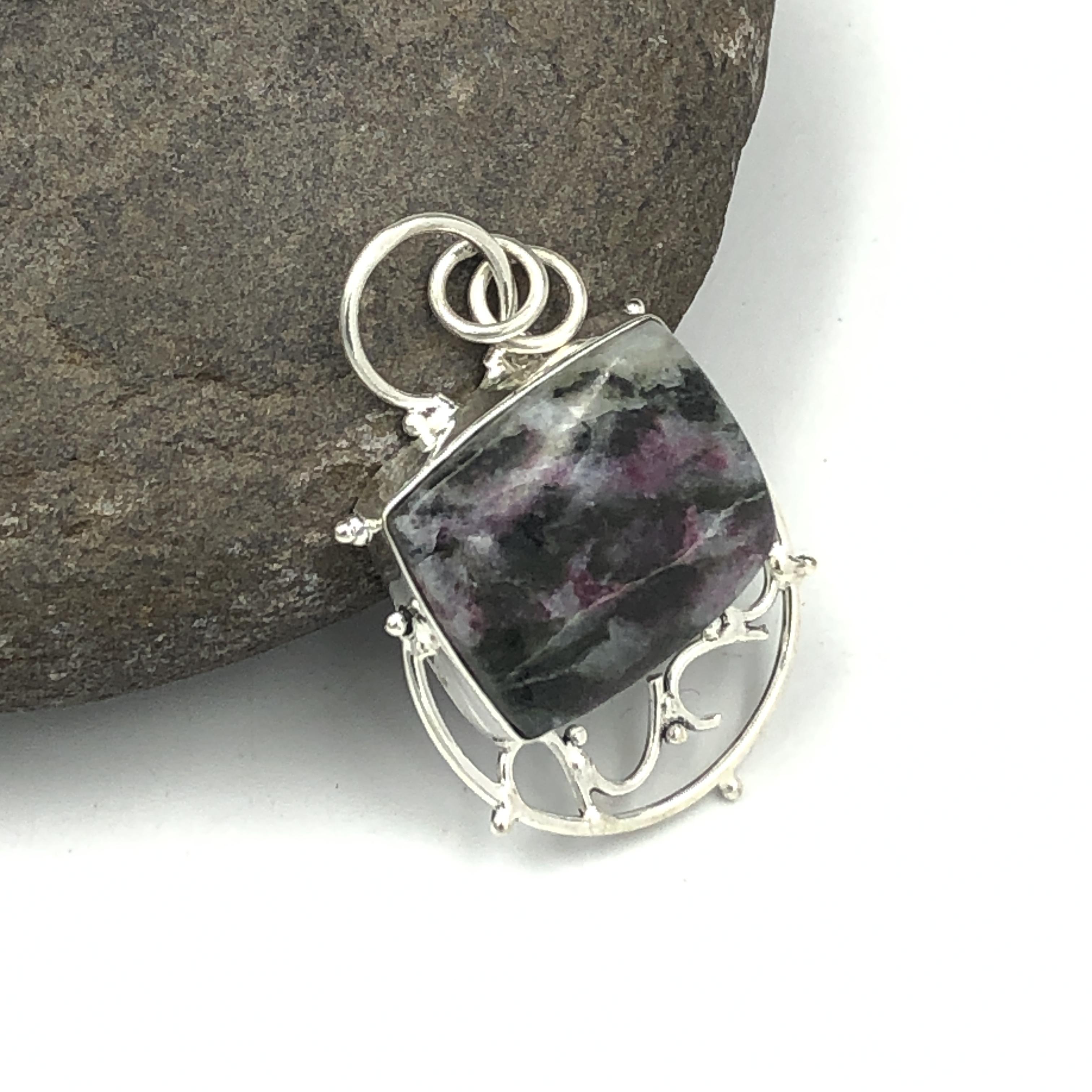 Natural Edulite Gemstone 925 Sterling Silver Jewelry Designer Pendant 1.72  AJP-160