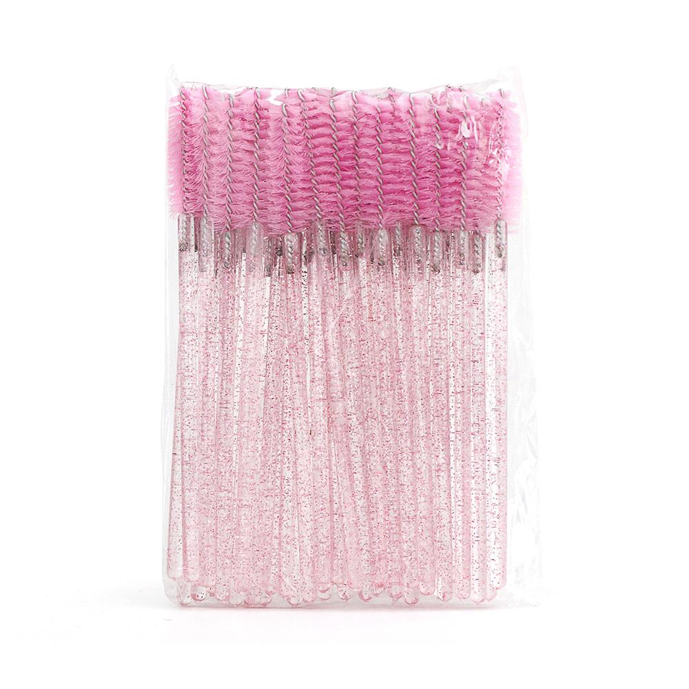 ANNAFRIS 1Pack 50Pcs Disposable Eyelash Brush Soft Head Crystal Eyebrow Brush Lash Extension Brush Mascara Wand Makeup Tool