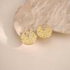 Versatile Geometric Hammered Stainless Steel Earrings with 18K Gold Plating