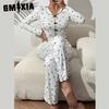 GMXIA Homewear Love Print Long-sleeved Lapel Pyjamas Women Can Be Worn Outside Trousers Two-piece Set