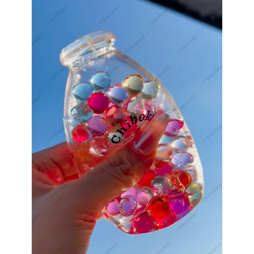 Boba Bottle Stress Ball Squishy Toy Water Bottle Fidget Toys ASMR Sensory Novelty Toys For Kids and Adults Anti Stress Relief