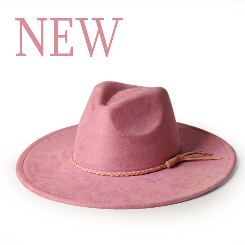 Khaki Suede Hat Wide Brim New Fedora Hat Men Women Autumn Winter Felt Hats Classic Church Fedoras Chapeau Sombrer