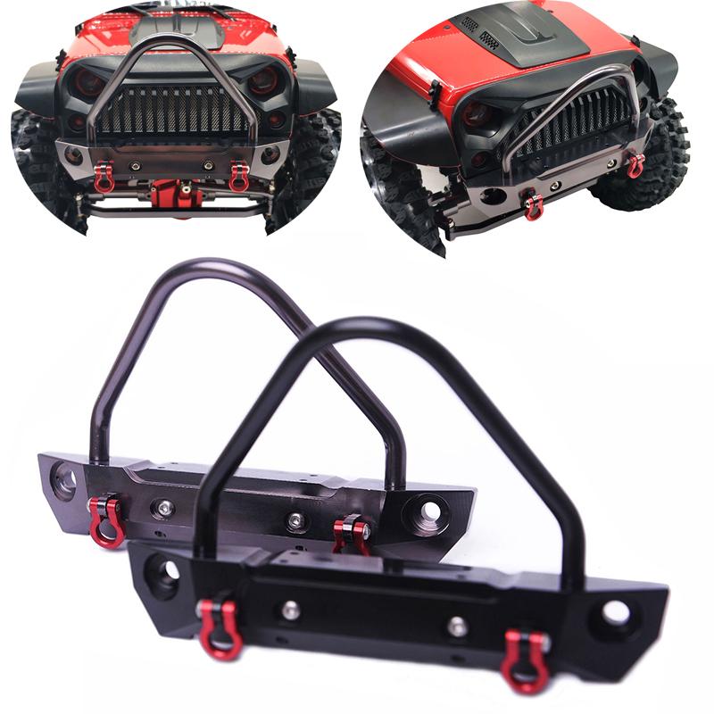 METAL FRONT BUMPER BULL BAR W// LED FOR 1//10 Traxxas TRX-4 AXIAL SCX10 II JEEP