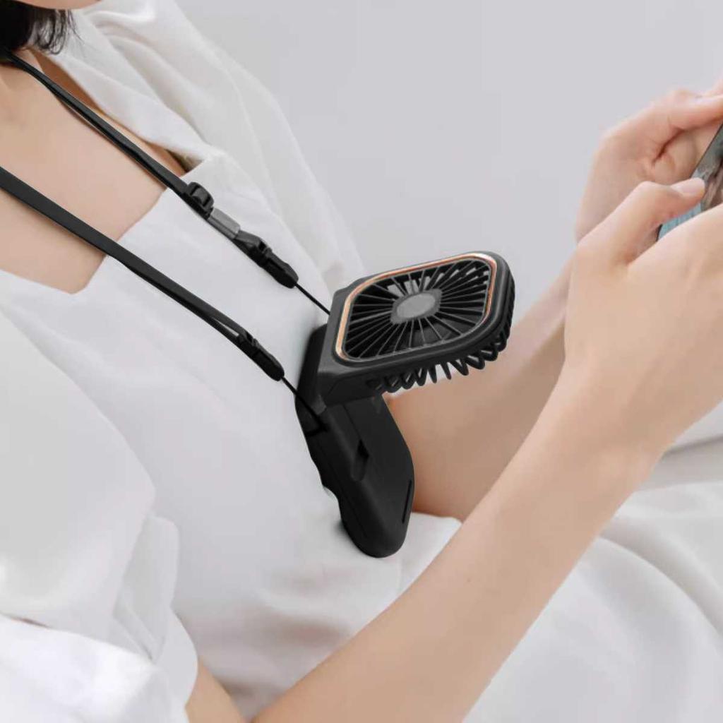 Portable Charging Handheld Fan, Neck Hanging Fan, with Phone Holder, Suitable for Office, Outdoor Camping and Picnicking.