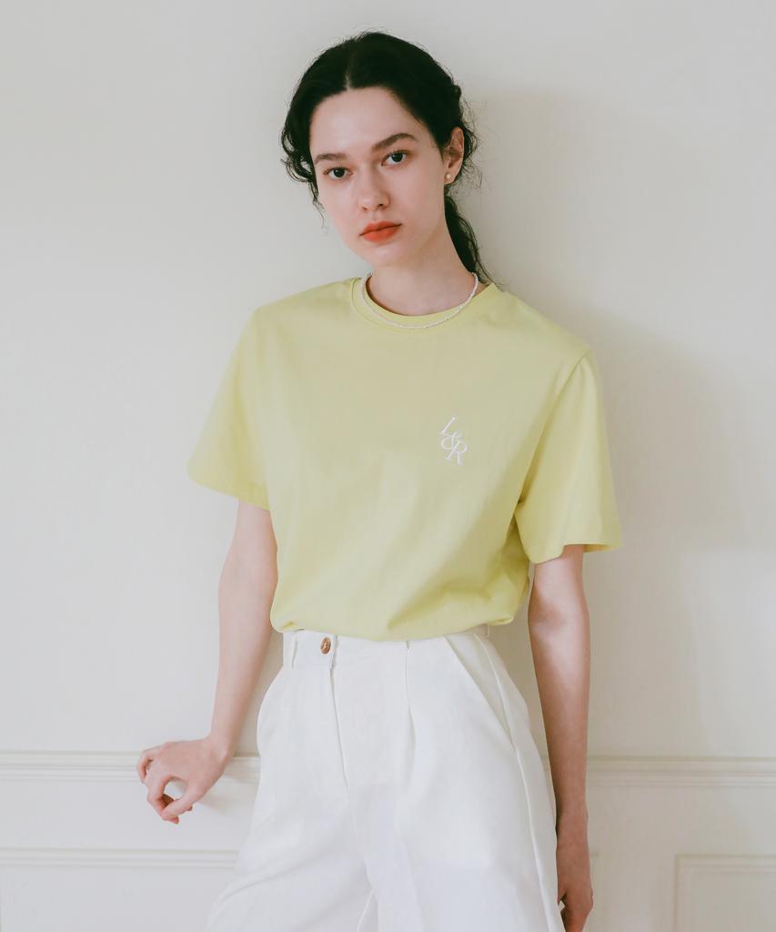 LOSSYROW Signature Logo Half-Sleeve T-Shirt Lime