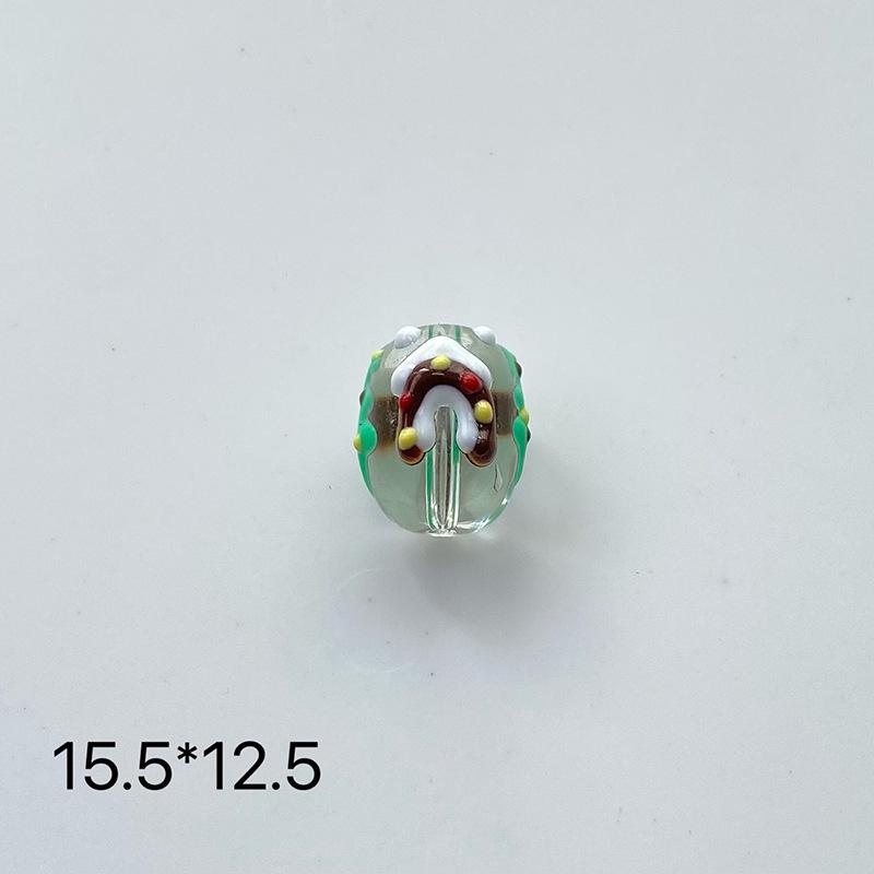 DIY Christmas Oval Hand-Painted Glass Beads: Tree, Old Man & Snowman Bracelet Set